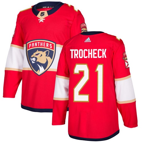 Adidas Men Florida Panthers #21 Vincent Trocheck Red Home Authentic Stitched NHL Jersey->florida panthers->NHL Jersey